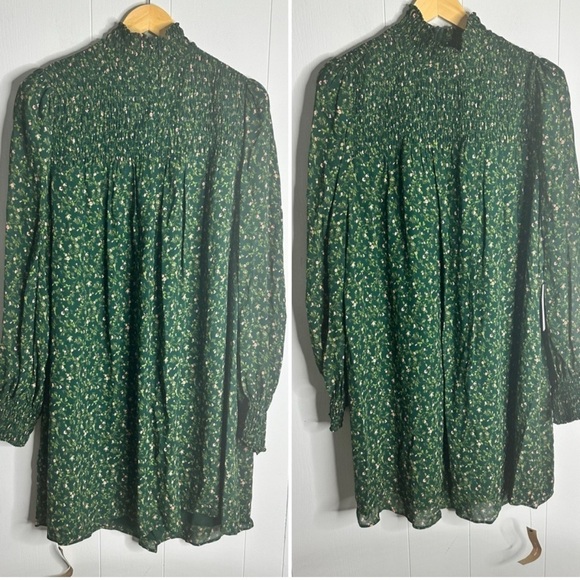 Reformation NWT Brandi Dress Green Floral Smocked ES Coriander 2X Plus New - Picture 5 of 6